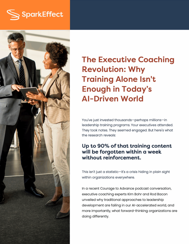 Cover image of SparkEffect's guide for the Executive Coaching Revolutions